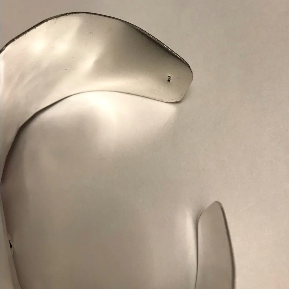 Turquoise Blue Topaz Stamped 925 Sterling Silver Cuff Bracelet - Picture 3 of 3